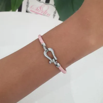 Anchor Link Leather Bangle