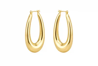 Wide Gold Loop Earring