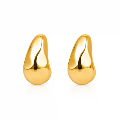 Gold Bevel Earring