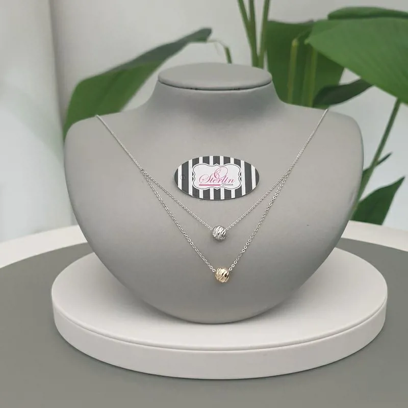 2Tone Ball Drop Necklace