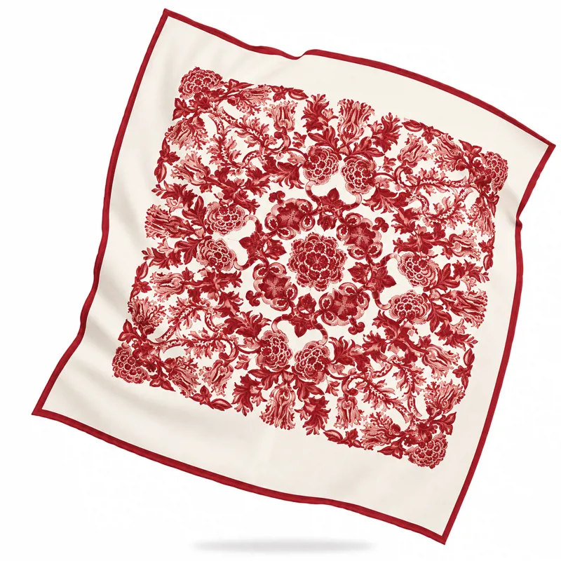 Floral Ornate 100% Silk Scarf