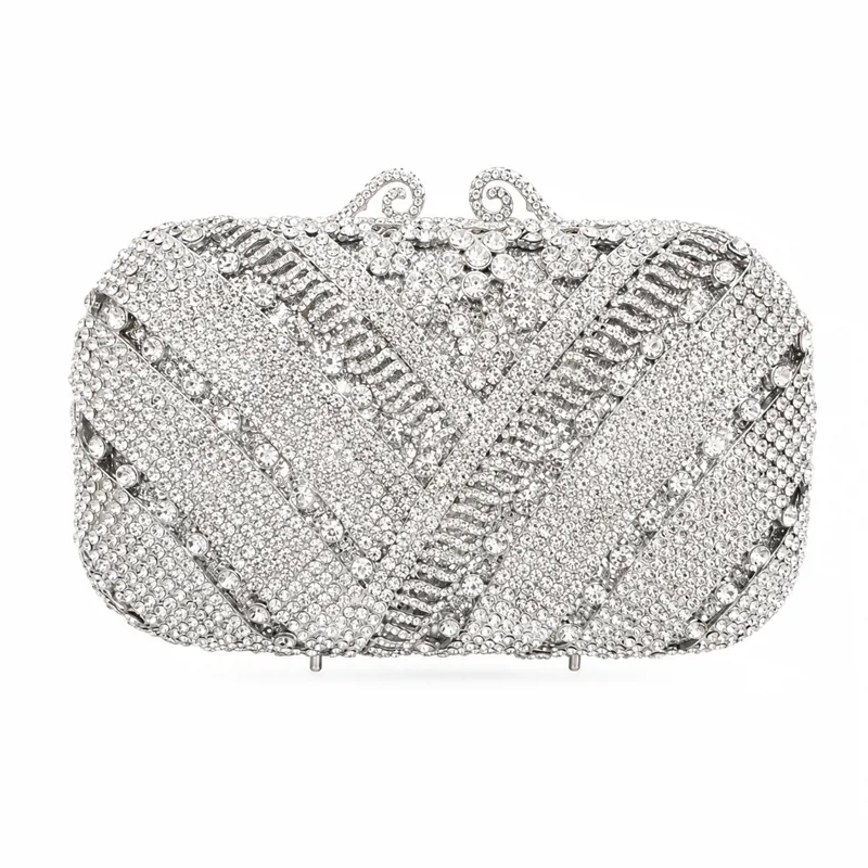 Silver Crystal Clutch