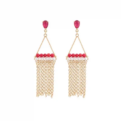 Coral Teardrop Earring