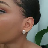 Gold Shield Earring view 1