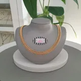 Thick Rail Gold Necklace view 1