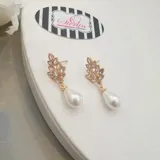 Wreath Pearl Drop Earrings view 2