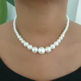 Gold Beads Link Necklace view 2