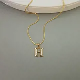 Gold Stoned Alphabet Necklace view 9