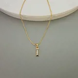 Gold Stoned Alphabet Necklace view 8