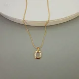 Gold Stoned Alphabet Necklace view 15