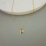 Gold Stoned Alphabet Necklace view 21
