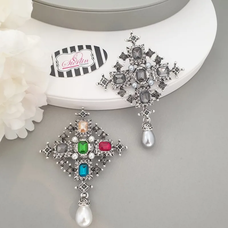 Silver Crest Brooch