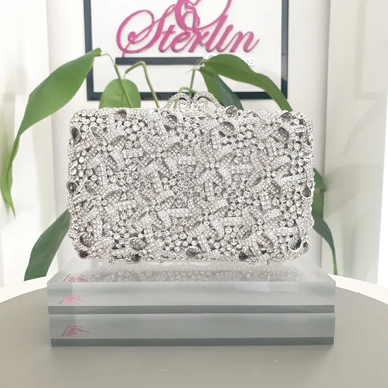 Cross Bow Crystal Clutch