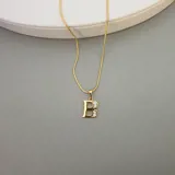 Gold Stoned Alphabet Necklace view 3