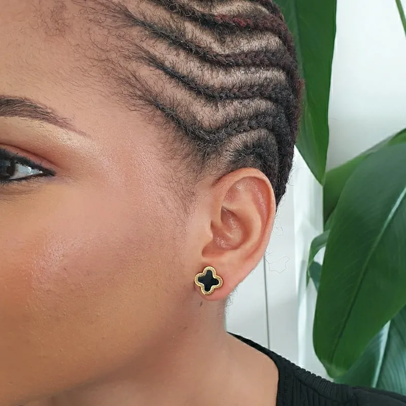 Black Big Stud Earrings