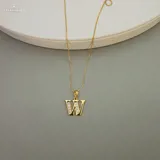 Gold Stoned Alphabet Necklace view 22
