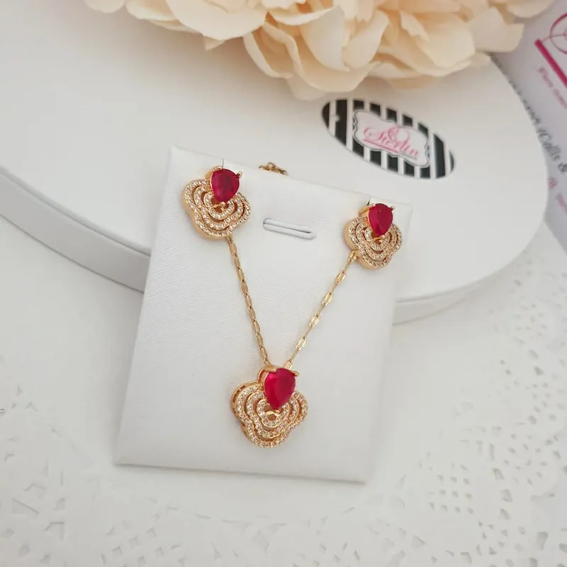 2Piece Red Flare Stone Set
