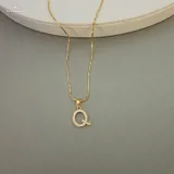 Gold Stone Full Alphabet Necklace view 5