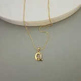 Gold Stoned Alphabet Necklace view 20