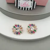 Multi-Colour Bloom Earrings view 3