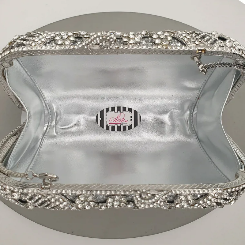 Silver Crystal Clutch