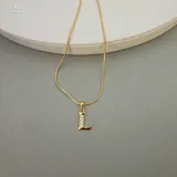 Gold Stoned Alphabet Necklace view 13
