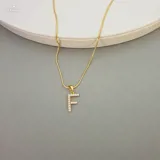 Gold Stone Full Alphabet Necklace view 4