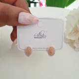 Gold Shield Earring view 2
