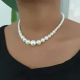Gold Beads Link Necklace view 3