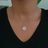 Silver Heart Necklace view 2