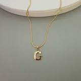 Gold Stoned Alphabet Necklace view 10