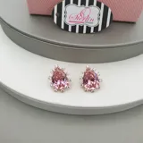 Gold Stone Earrings view 4