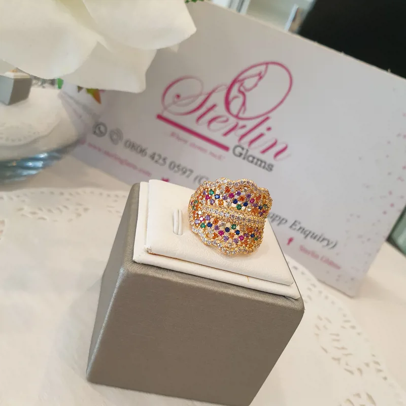 Multi Stone Gold Ring