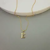 Gold Stoned Alphabet Necklace view 6