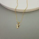 Gold Stoned Alphabet Necklace view 11