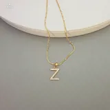 Gold Stone Full Alphabet Necklace view 3