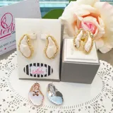 Enamel Earring and Ring Set view 4