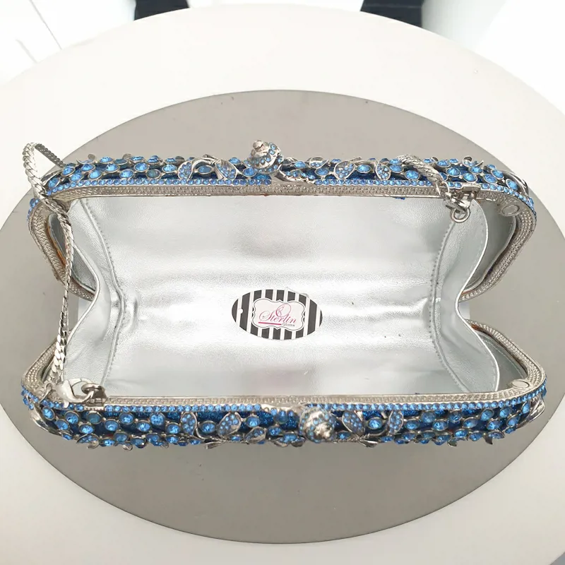Blue Silver Clutch