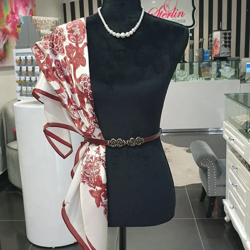 Floral Ornate 100% Silk Scarf