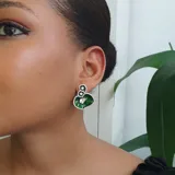 Green Shield Earring view 3