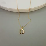 Gold Stoned Alphabet Necklace view 5