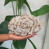 Gold Crystal Rose Clutch view 1