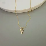 Gold Stoned Alphabet Necklace view 17