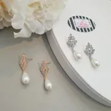 Wreath Pearl Drop Earrings view 1