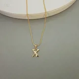 Gold Stoned Alphabet Necklace view 23