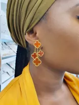 Triple Petal Earrings view 4